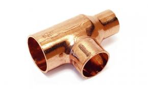 Kupfer L&ouml;tfitting T-St&uuml;ck reduziert 35 x 22 x 35 mm