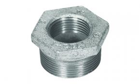 Temperguss Fitting verzinkt Reduziernippel 1/2" x 1/4"