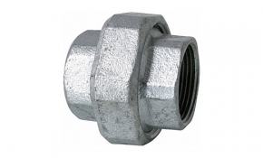 Temperguss Fitting verzinkt Verschraubung mit Dichtung 1/2" x 1 1/8"
