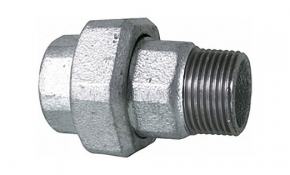 Temperguss Fitting verzinkt Verschraubung mit Dichtung 1/2" x 1 1/8"