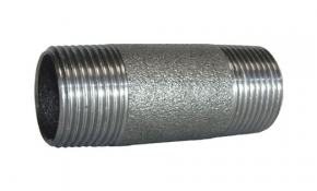 Temperguss Fitting schwarz Rohrdoppelnippel 1/2" x 40 mm