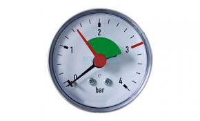 Heizungsmanometer axial &Oslash; 63 mm G 3/8" Makierung bei 2,5 bar