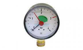 Heizungsmanometer radial  &Oslash; 63 mm G 3/8" Makierung bei 3,0 bar