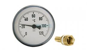 Thermometer DN 80 mm, F&uuml;hler 1/2" x 40 mm