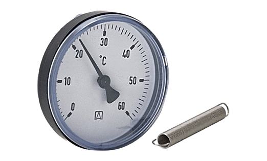 Anlegethermometer DN 63 mm, für Rohre 3/8 - 1 1/2 von 0 - 60°