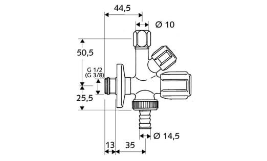 Schell PA2850IA Kombinations-Eckventil Comfort 1/2 verchromt mit  Rückflussverhinderer : : Baumarkt